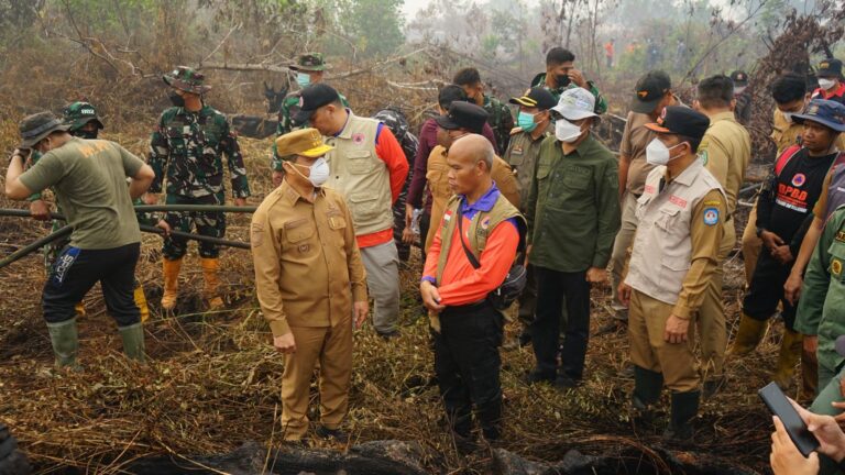 Gubernur Norsan Tinjau Karhutla Kubu Raya dan Bawa Bantuan Air Bersih
